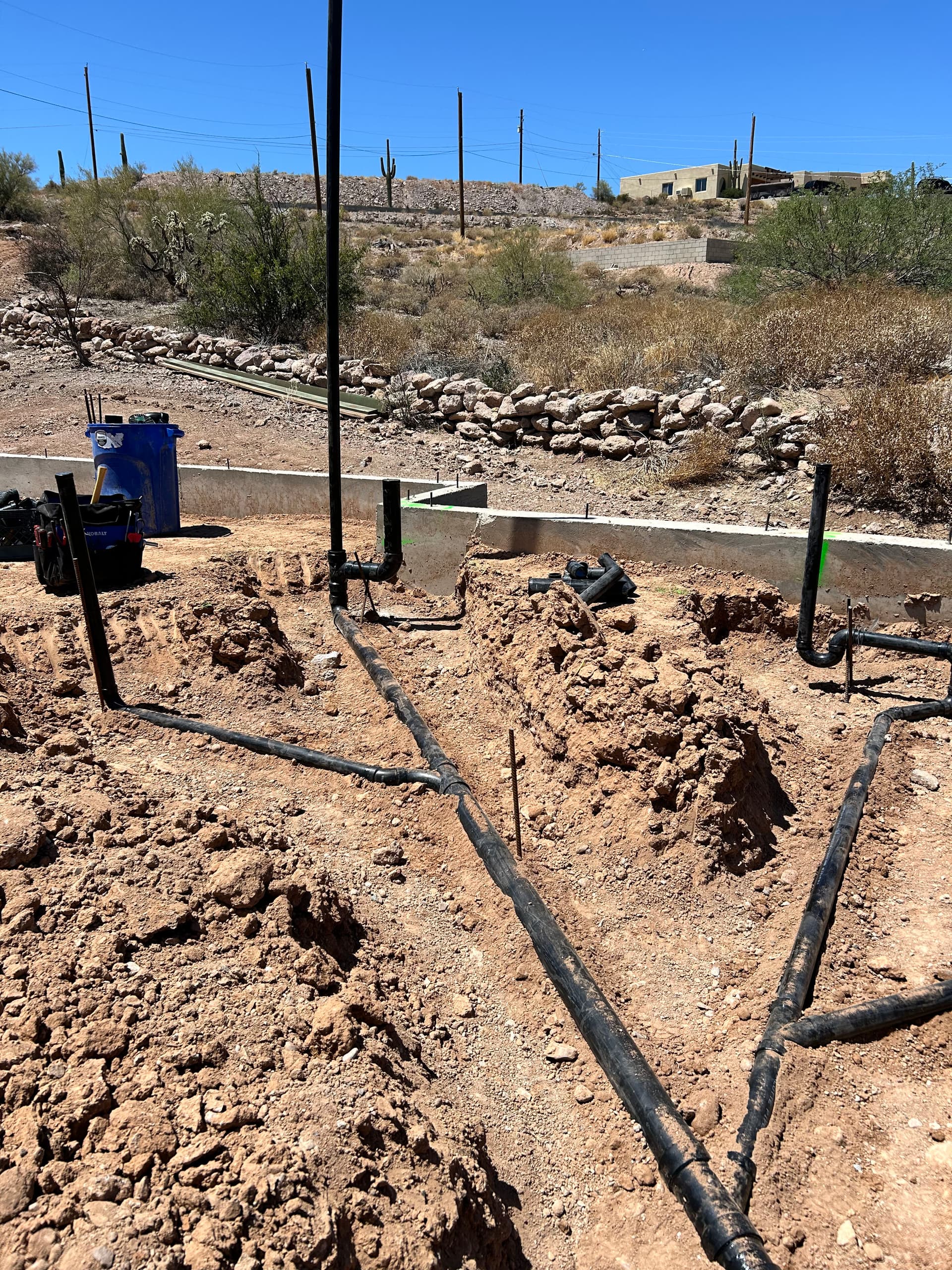 Gallery photos for Underground Plumbing Done Right on a New Build in Queen Valley: Image #1