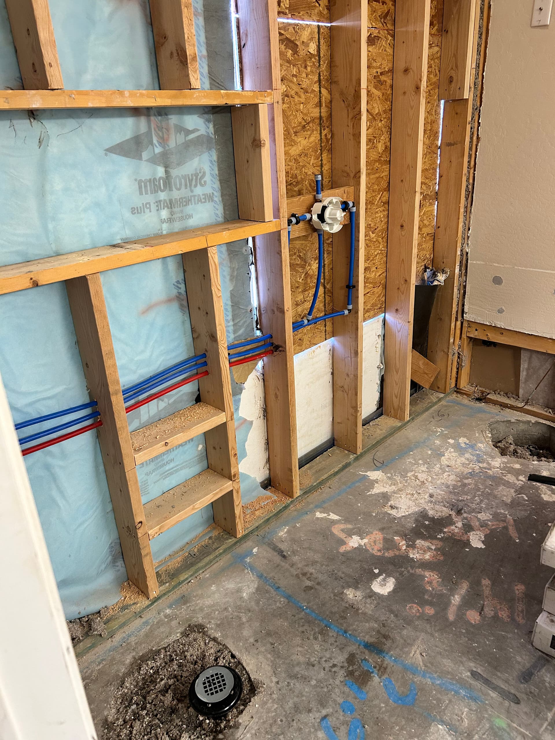Master Bath Remodel Plumbing Rough-In Underway in Peoria image