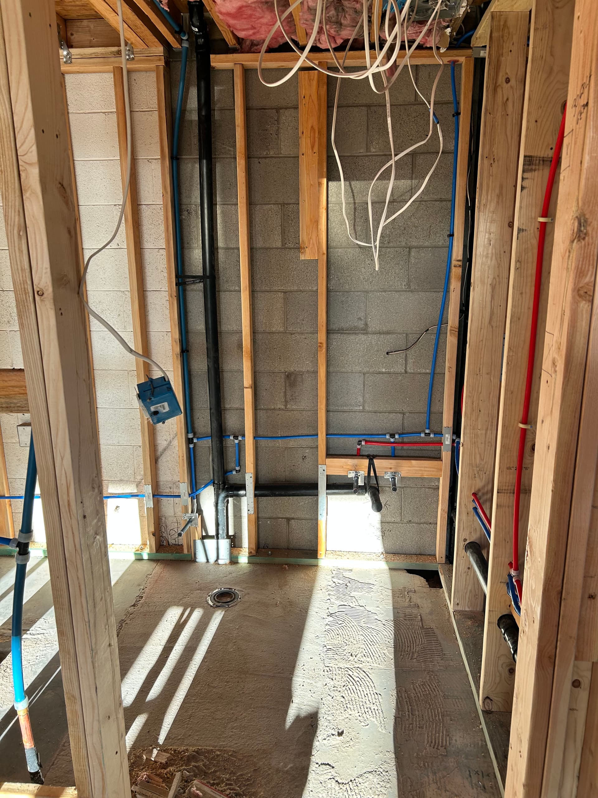 RV Garage Remodel Topout Complete - Plumbing Rough-In Done Right image