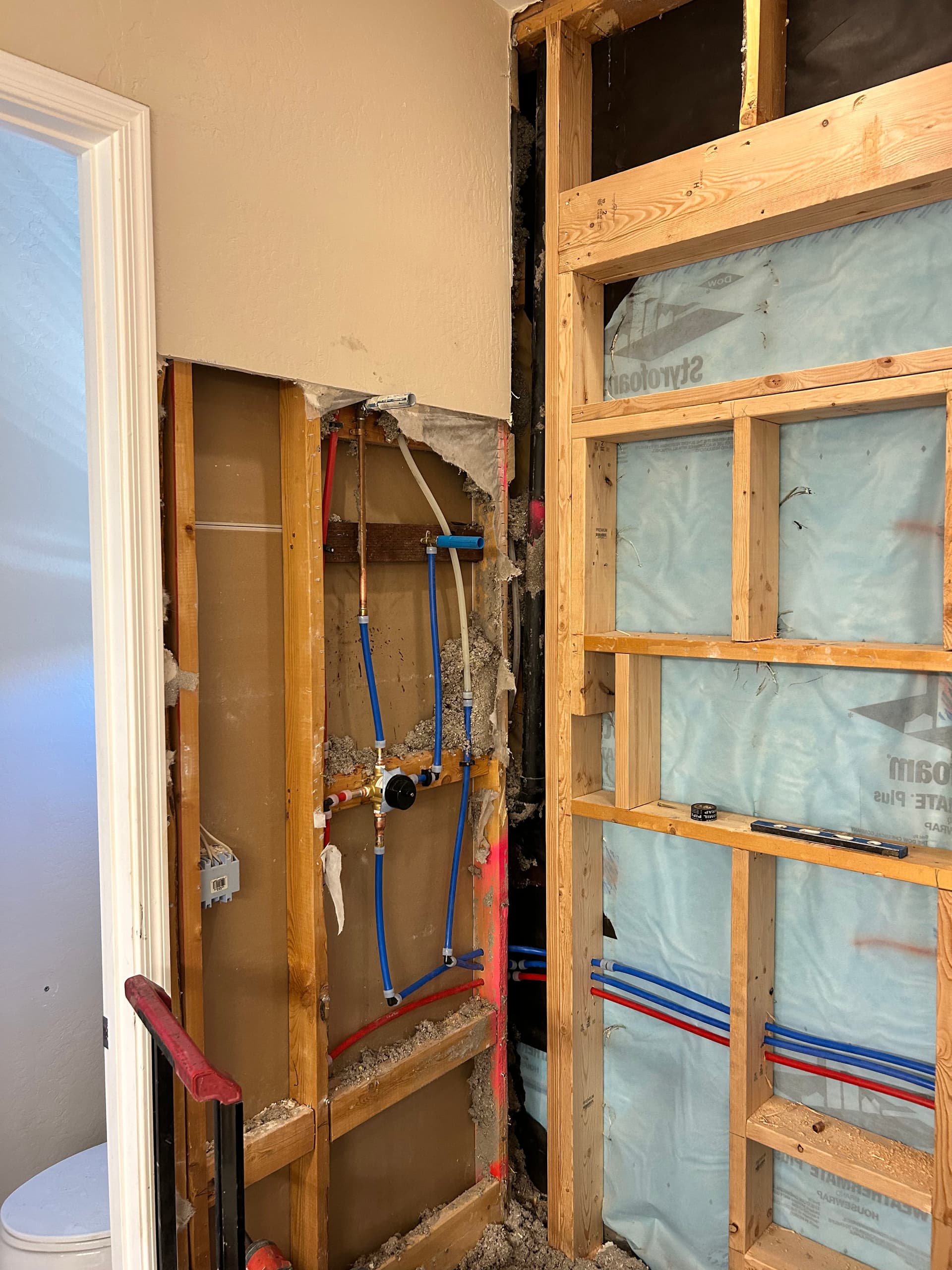 Gallery photos for Master Bath Remodel Plumbing Rough-In Underway in Peoria: Image #2