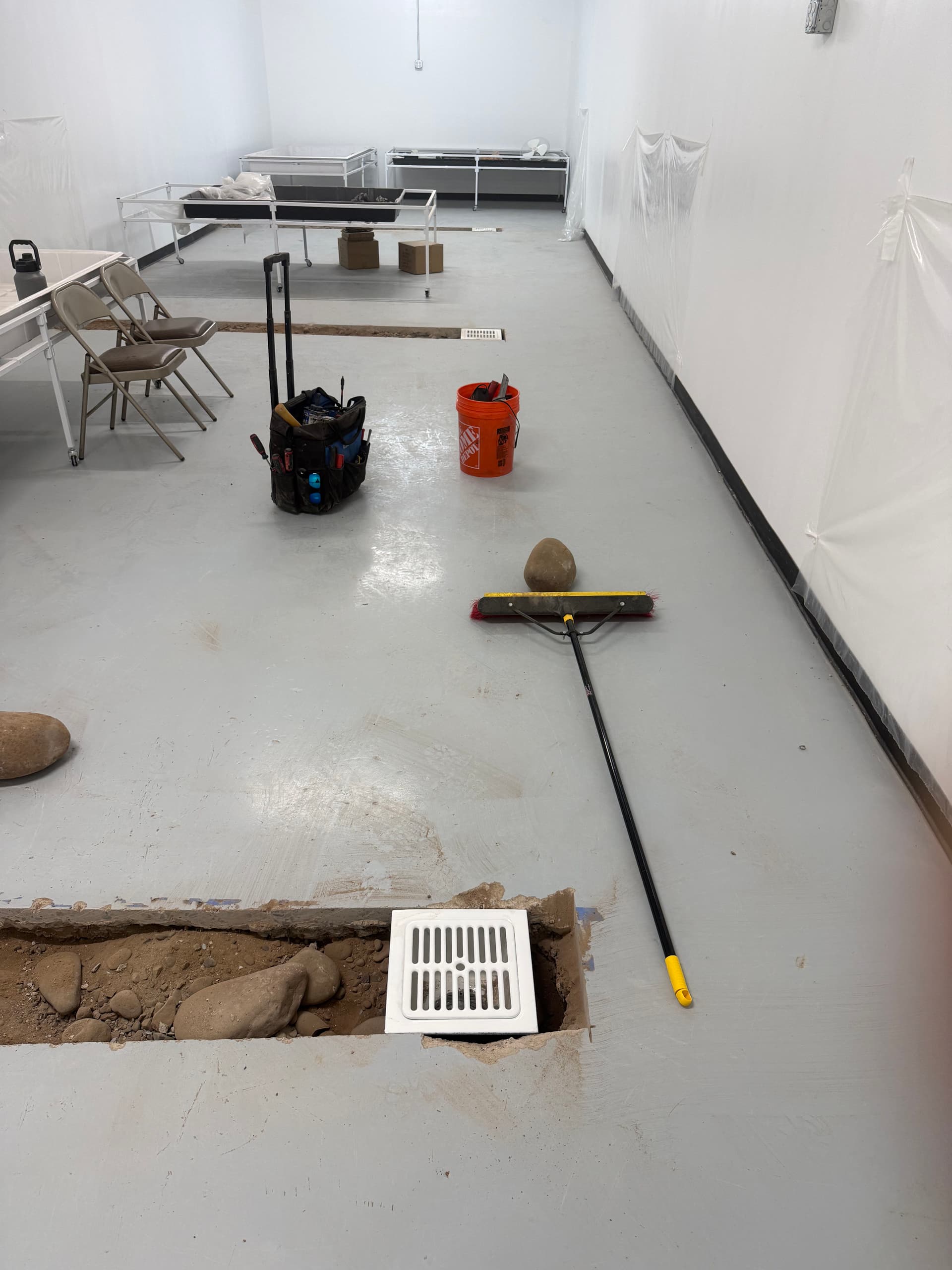 Gallery photos for Commercial Floor Drain Rough-In Underway in Phoenix: Image #1